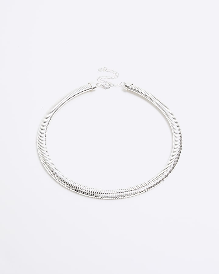 Silver watch strap necklace