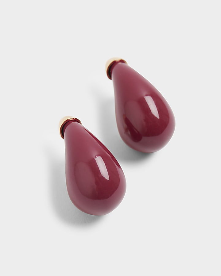 Red domed earrings