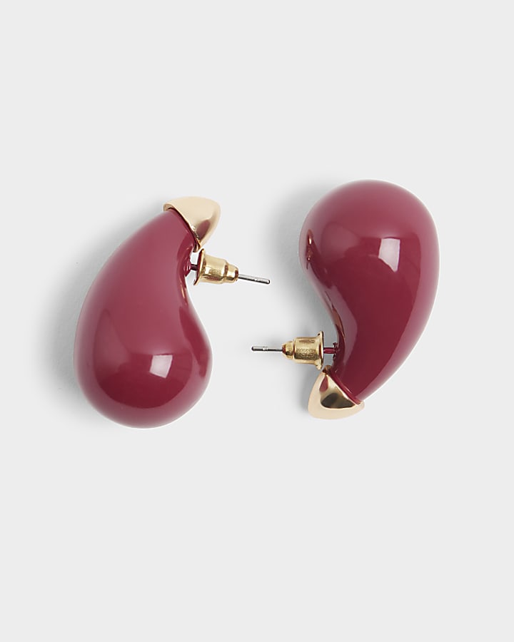 Red domed earrings