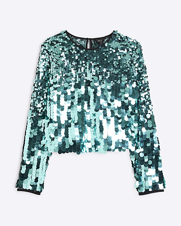 Green Premium Sequin Top