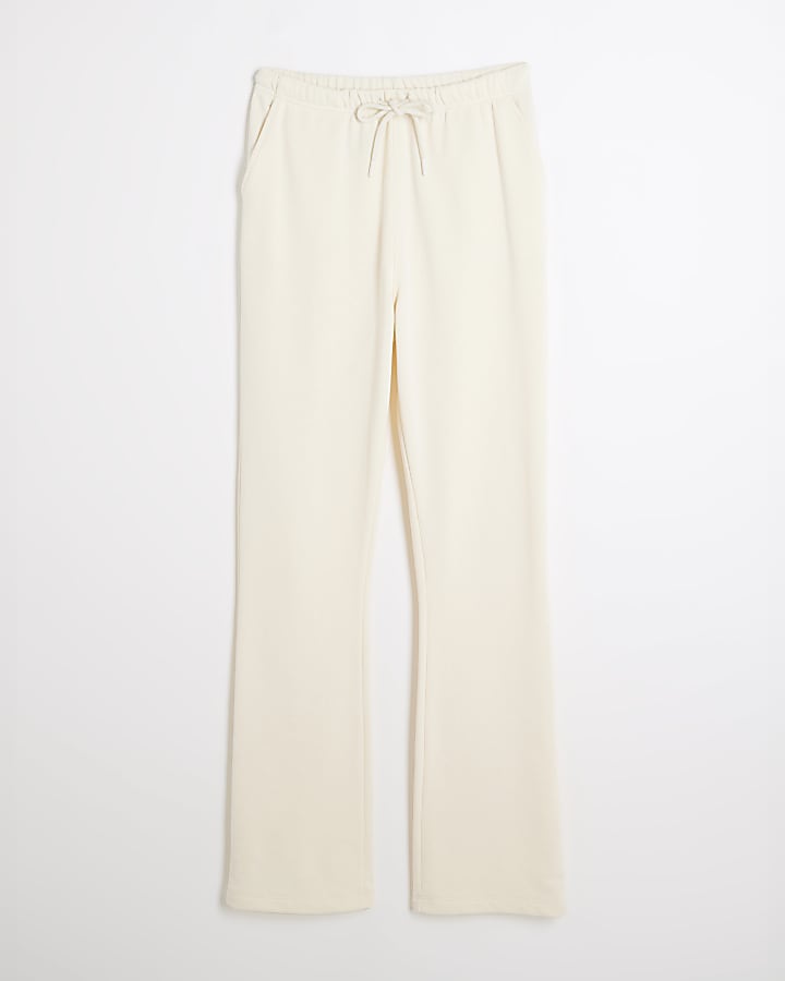 Cream Bootcut joggers