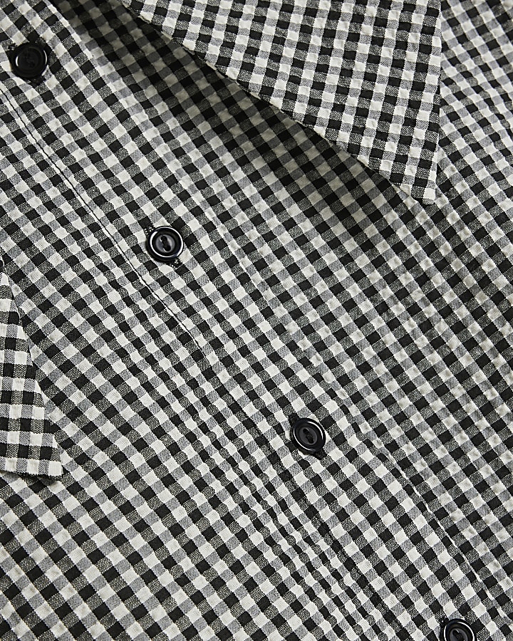Black Gingham Large Peter Pan Collar Blouse