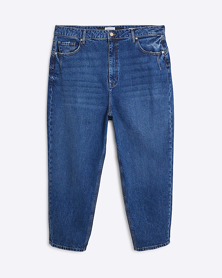 Plus Blue High Waisted Bum Sculpt Mom Jeans