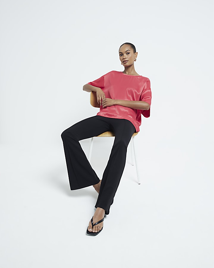 Red Satin Oversized T-shirt