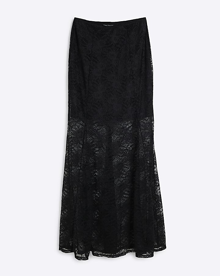 Black Lace Maxi Skirt