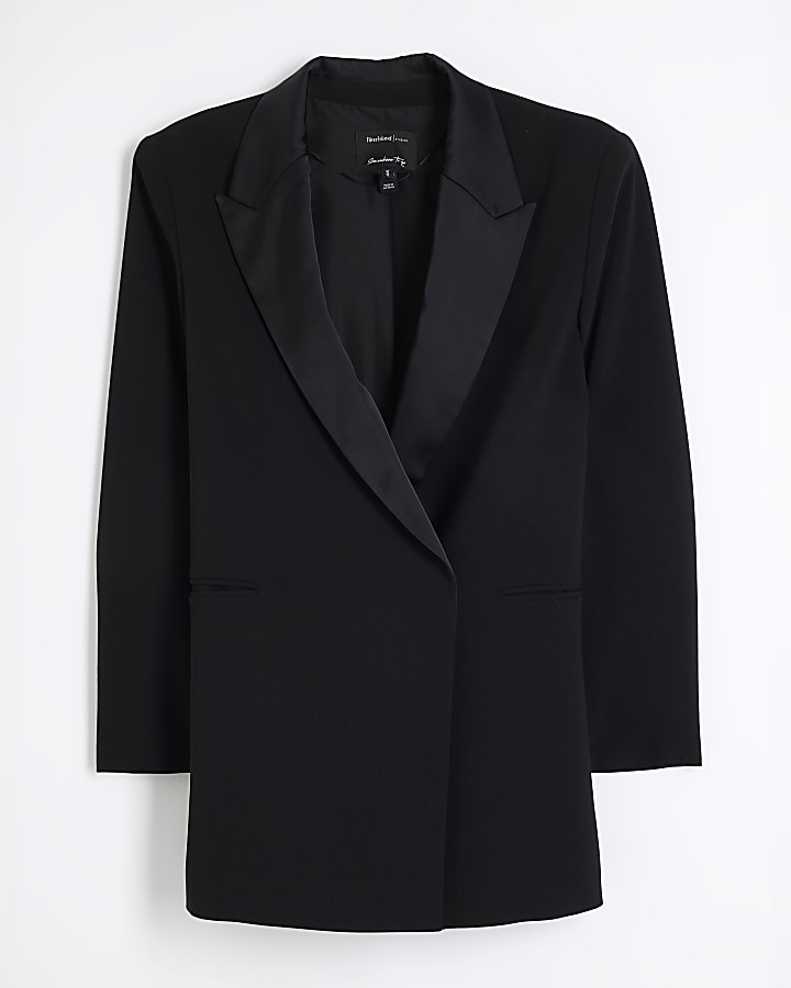 Black Longline Blazer Jacket