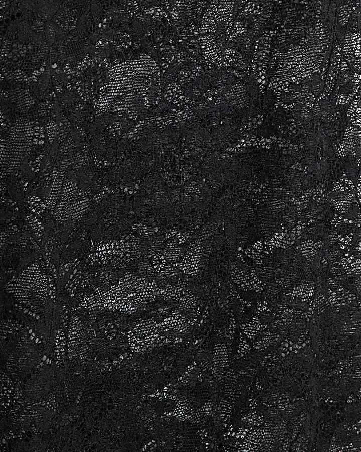 Black Lace Flared Trousers