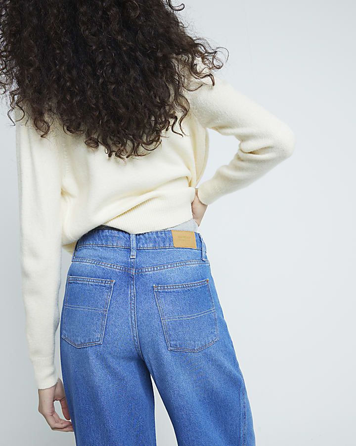 Blue Denim Super Wide Jeans