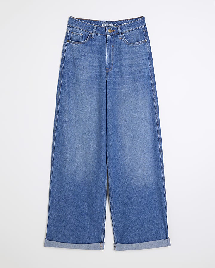 Blue Denim Super Wide Jeans