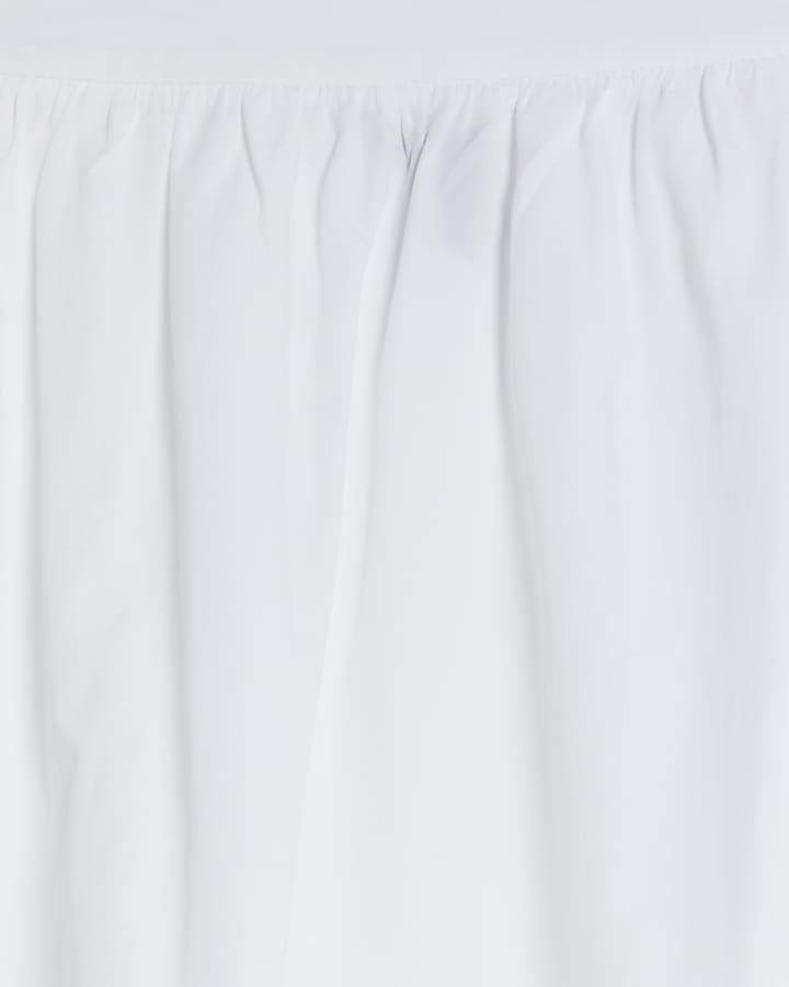 White Cotton Poplin Maxi Skirt