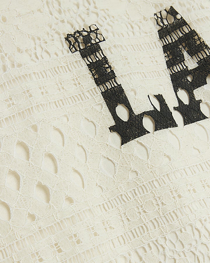 Cream Crochet LA t-shirt