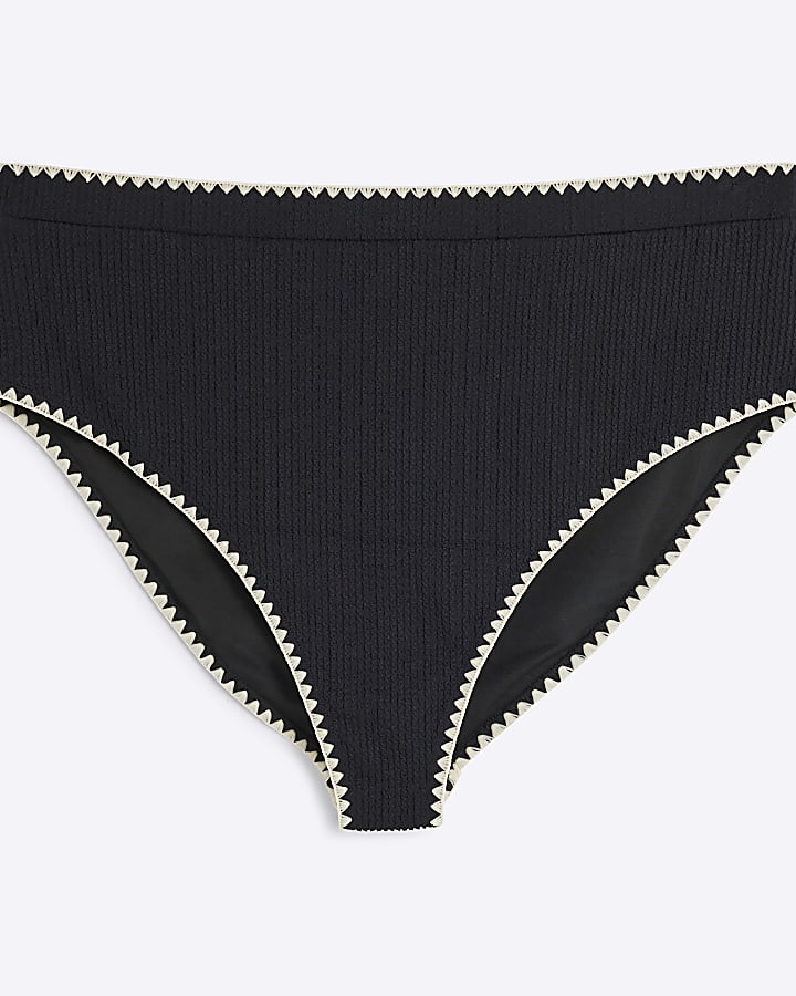 Black Whipstitch High Waisted Bottoms