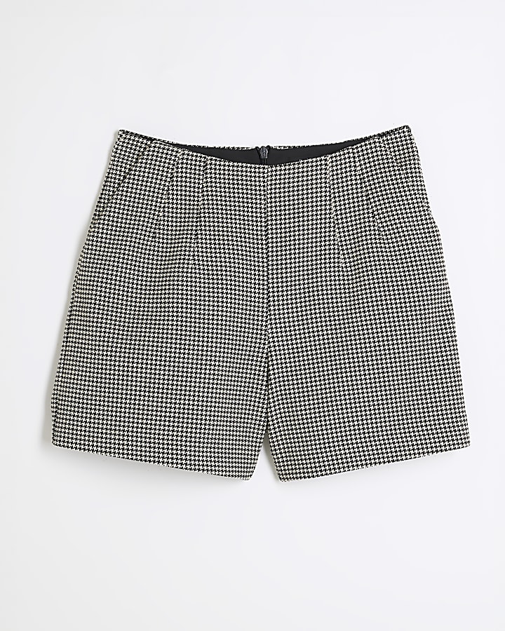 Brown micro check shorts