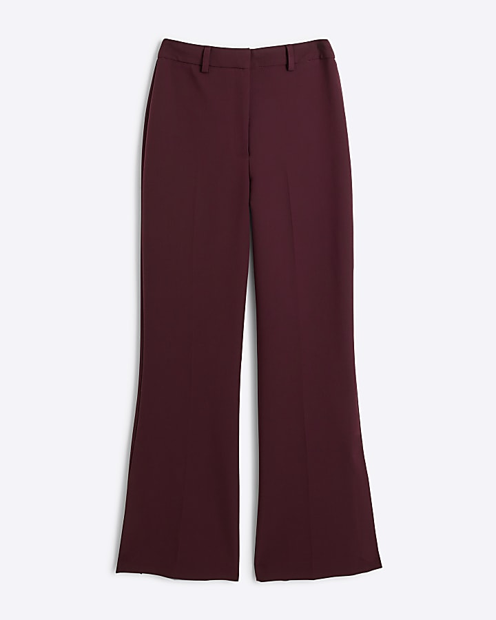 Red Side Split Flare Trouser