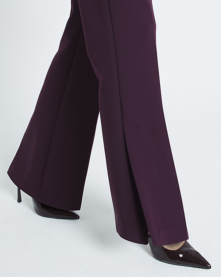 Red Side Split Flare Trouser