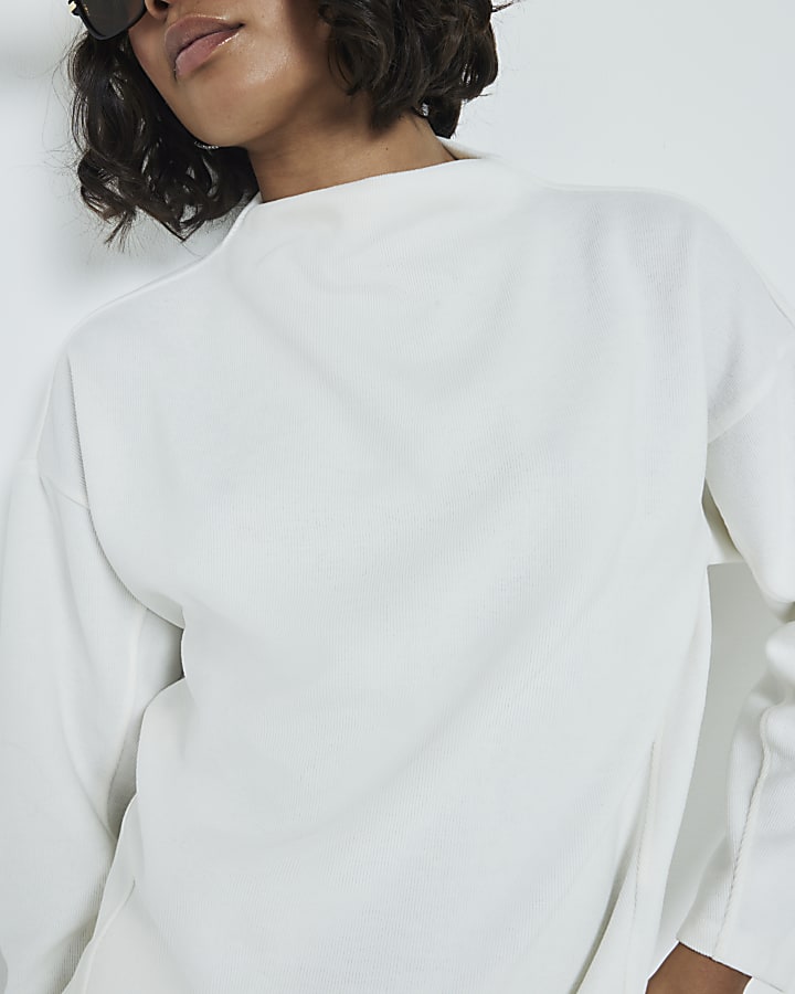 Cream Sweatshirt and Trousers Set