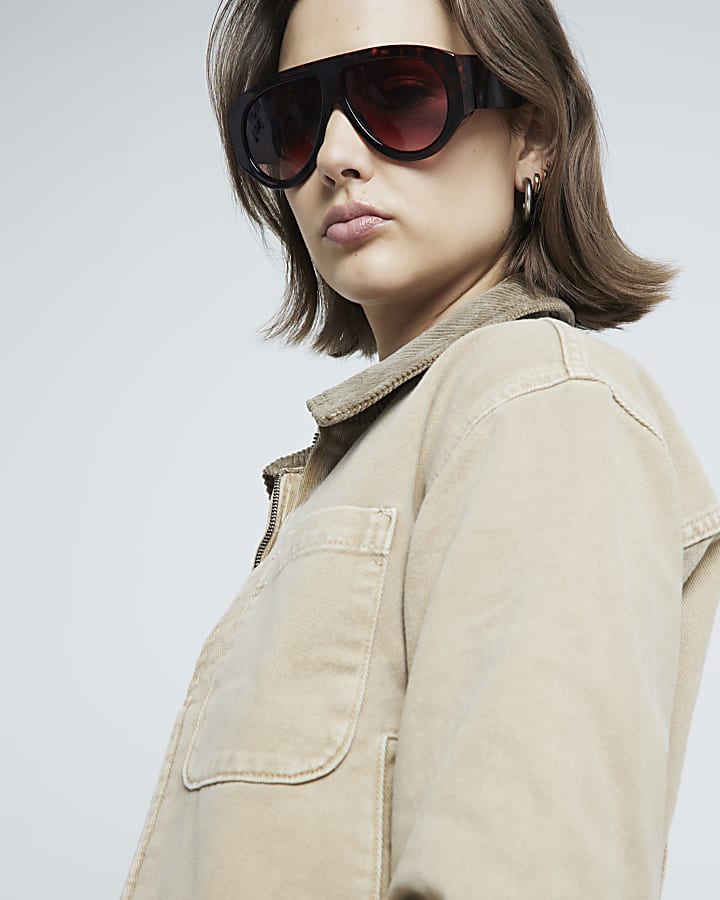 Beige Denim Workwear Barn Jacket