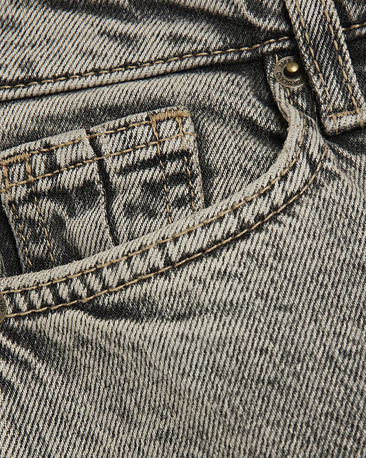 Grey High Waisted Wide Leg Jeans