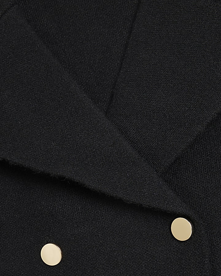 Black Long Sleeved Military Cardigan | River Island