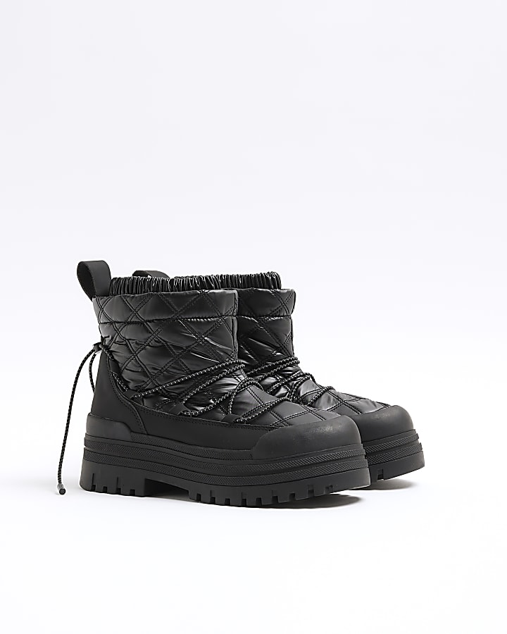 Black Chunky Snow Boots