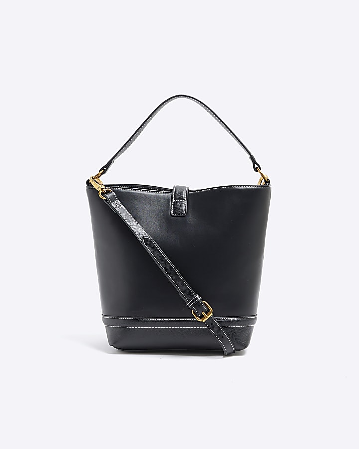 Black RI hardware bucket bag