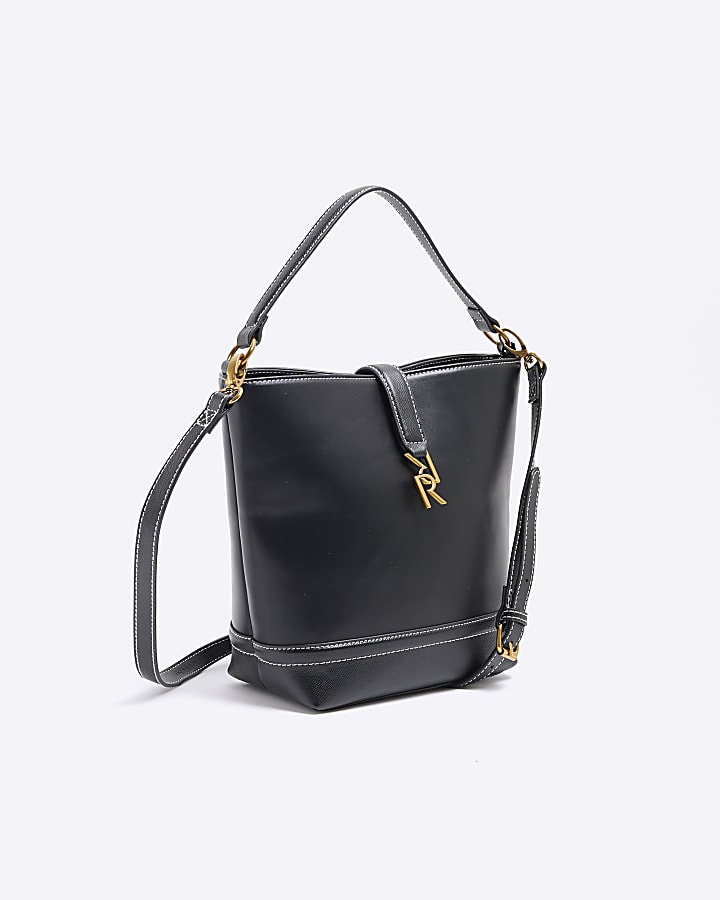 Black RI hardware bucket bag