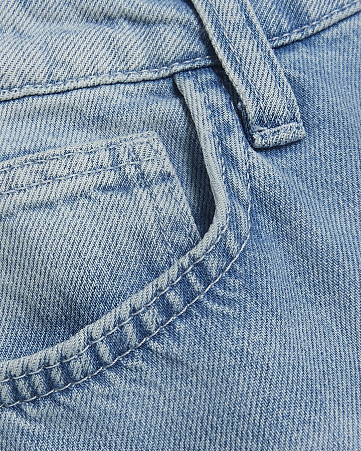 Blue Mid Rise Wide Leg jeans