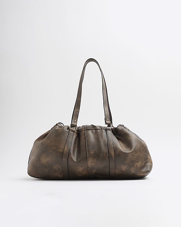 Brown Scrunch Duffle Bag