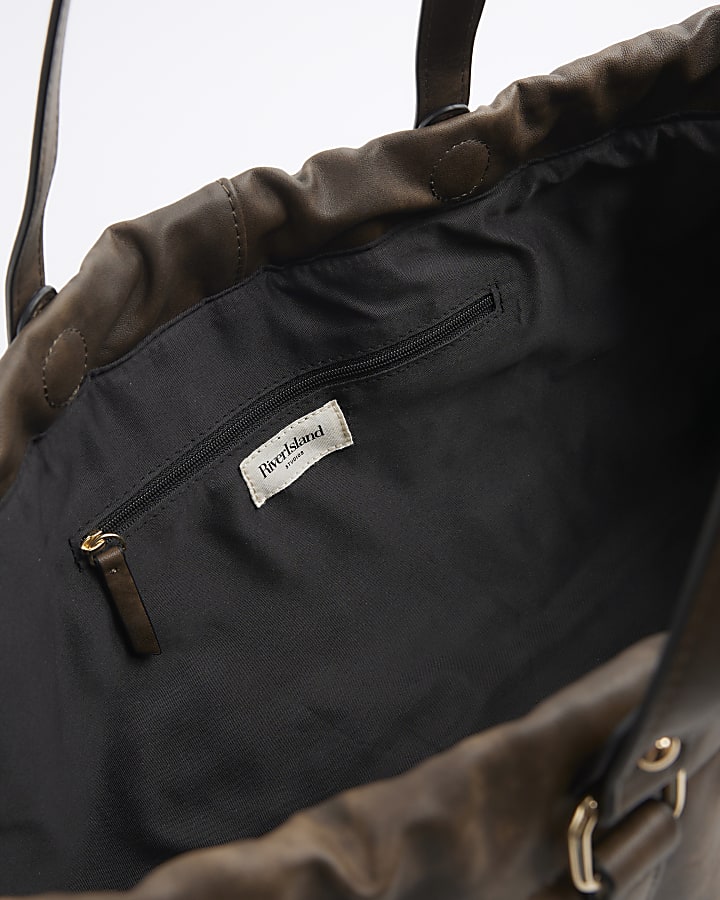 Brown Scrunch Duffle Bag
