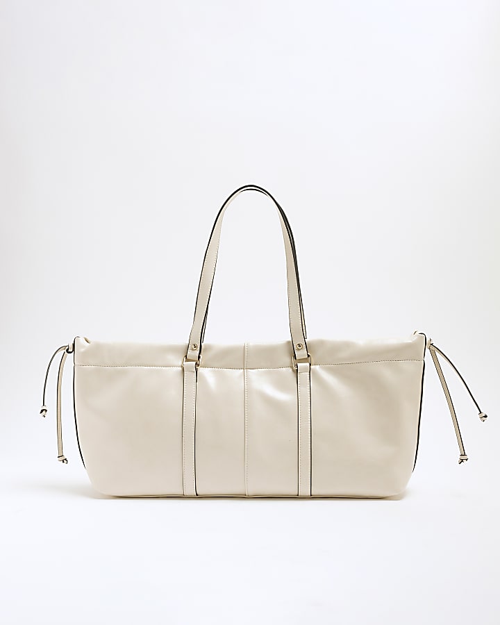 Cream Scrunch Duffle Bag