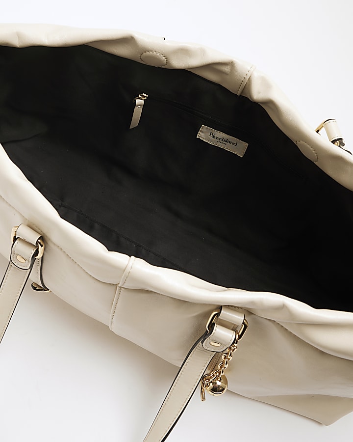 Cream Scrunch Duffle Bag