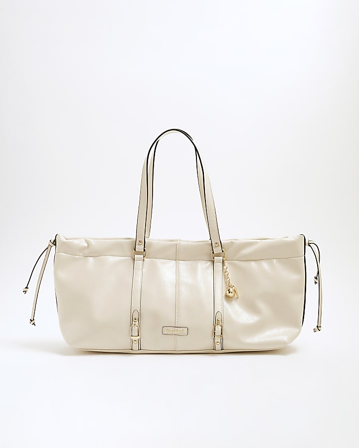 Cream Scrunch Duffle Bag