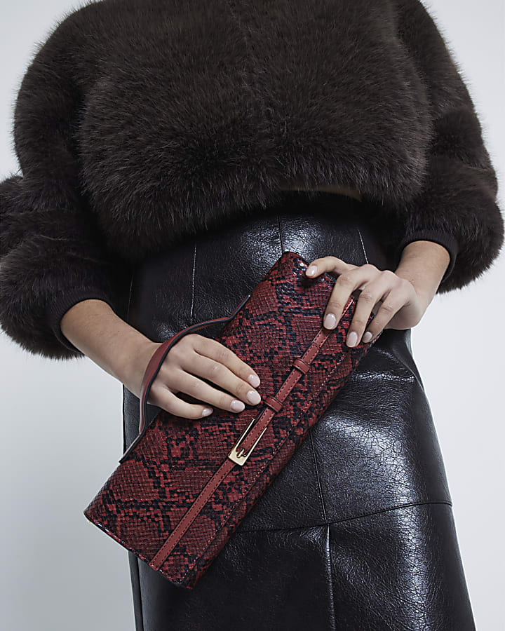 Black and red clutch bag sale