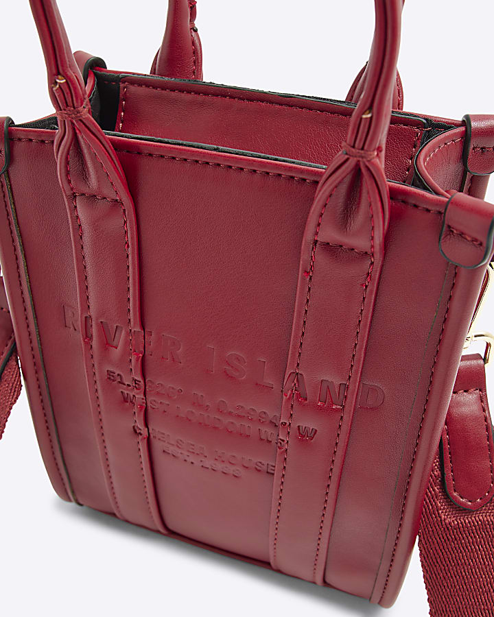 Red Mini Embossed Cross Body Bag