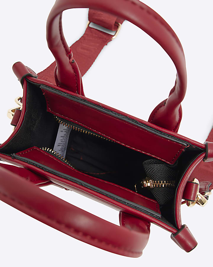 Red Mini Embossed Cross Body Bag