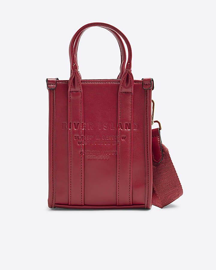 Red Mini Embossed Cross Body Bag