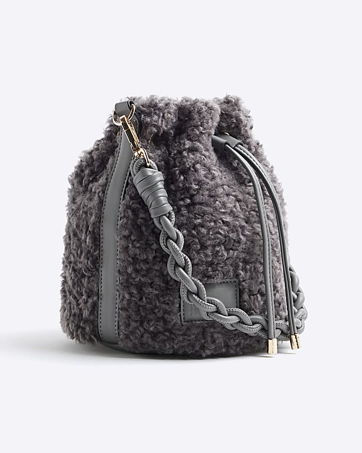 Grey Borg Quilted Bucket Bag