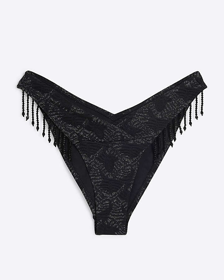 Black Tassel Bikini Bottoms