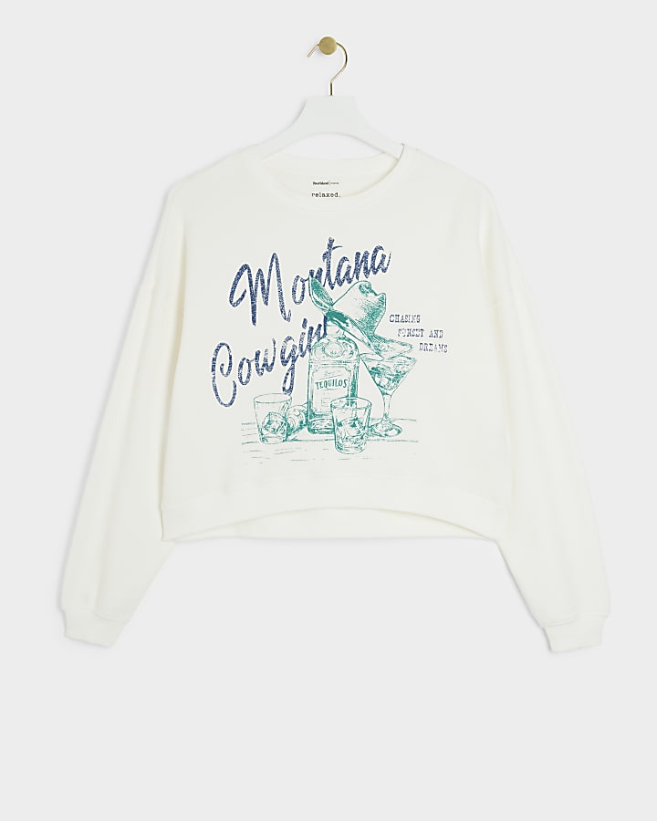 White Montana Cowgirl Sweatshirt