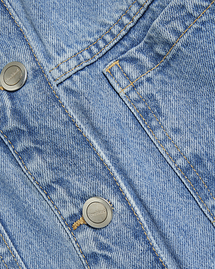 Blue Cropped Denim Jacket