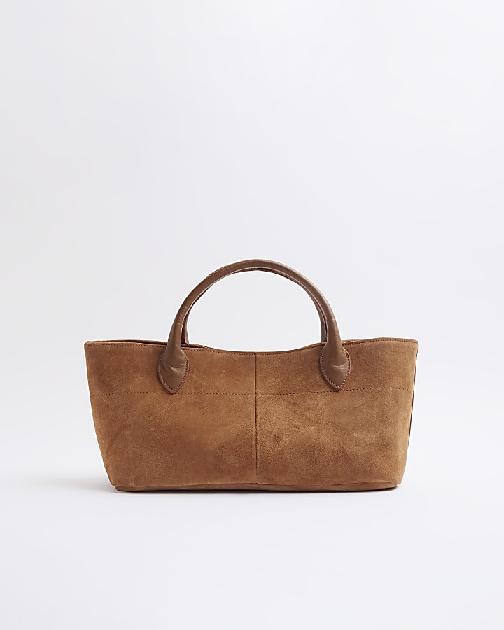 Brown Suede large Tote bag