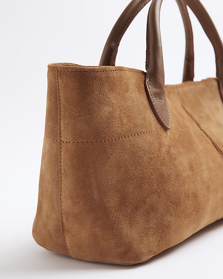 Brown Suede large Tote bag