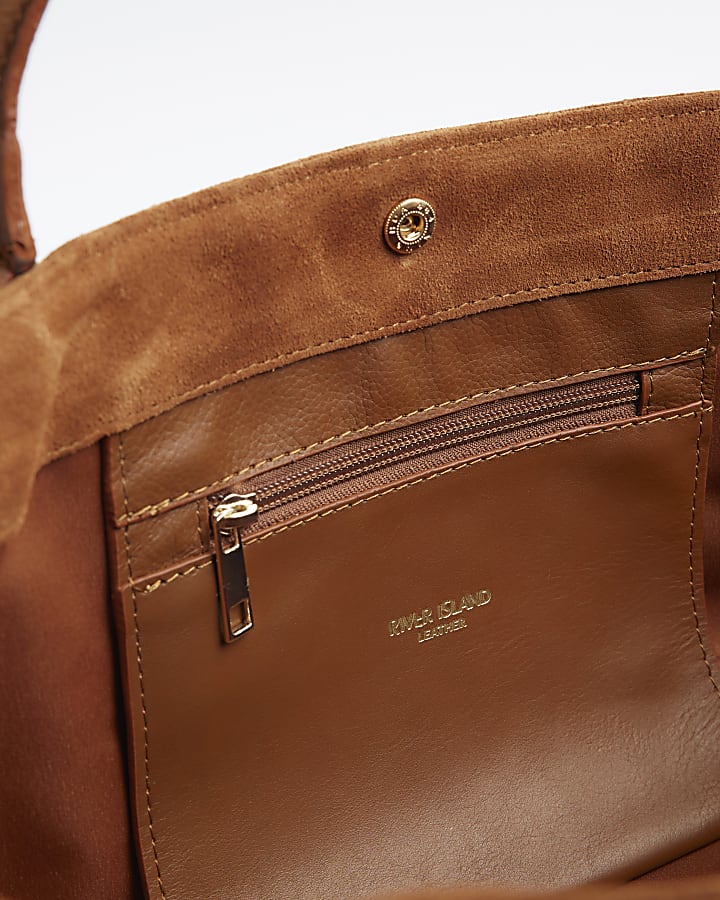 Brown Suede large Tote bag
