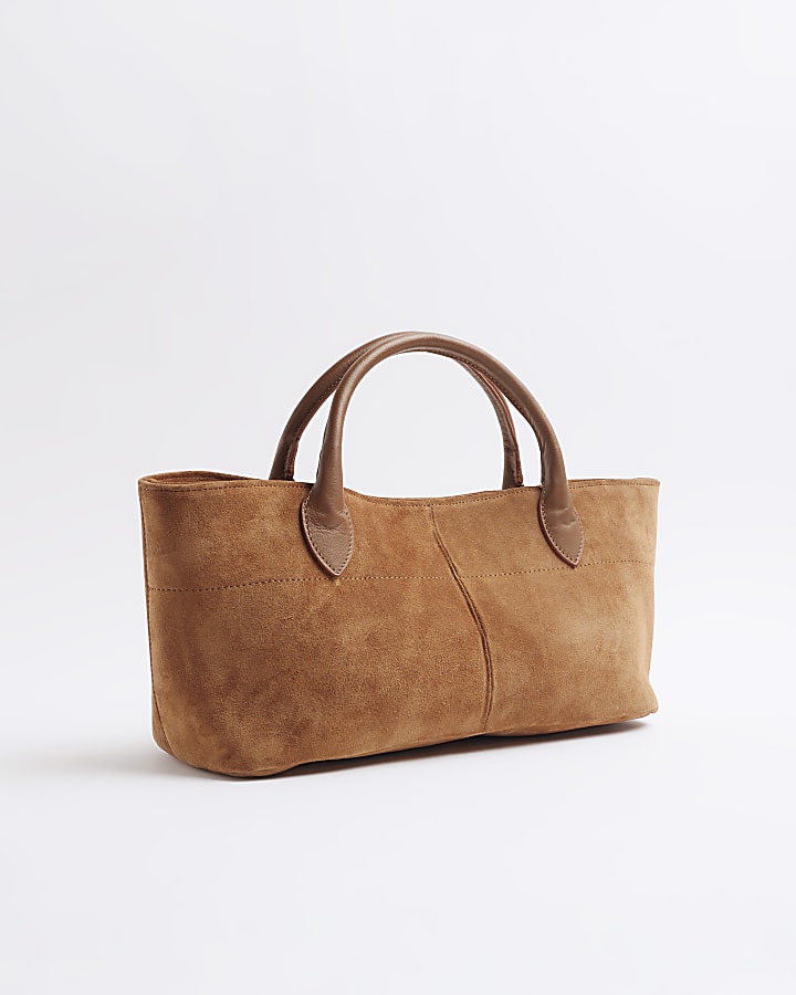 Brown Suede large Tote bag