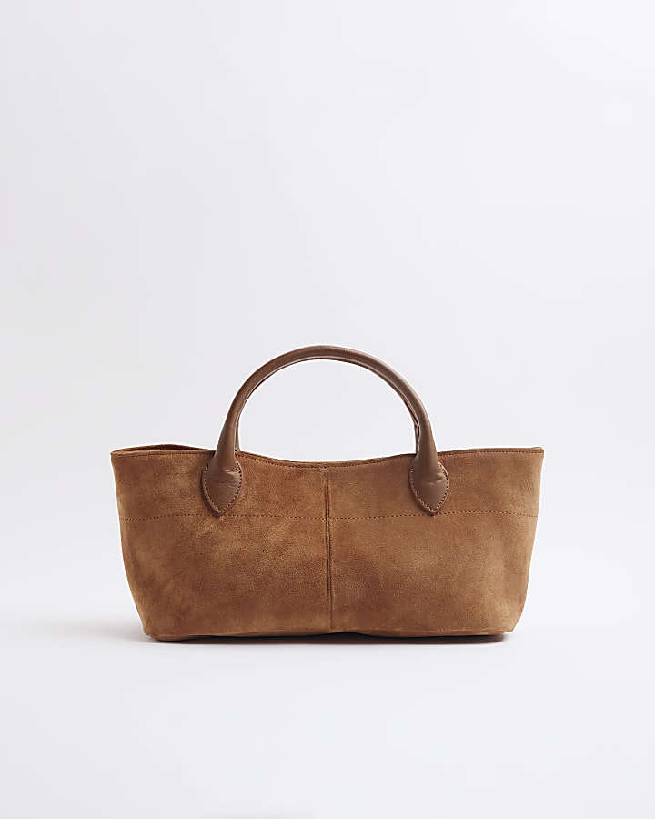 Brown Suede large Tote bag