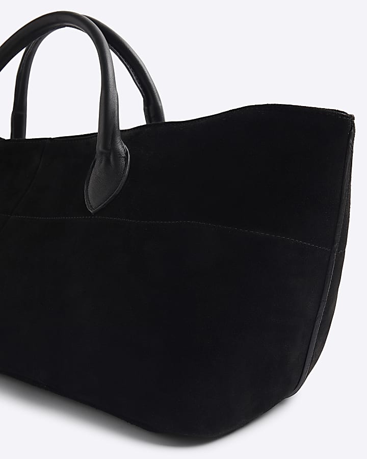 Black Suede Tote Bag