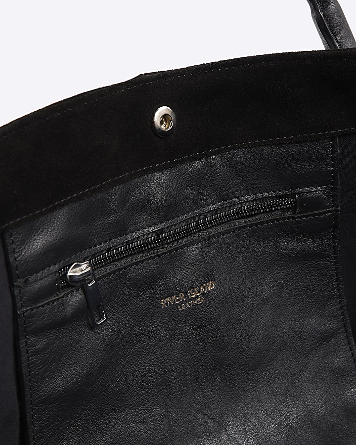 Black Suede Tote Bag