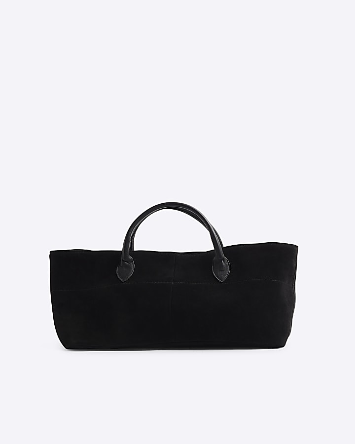 Black Suede Tote Bag