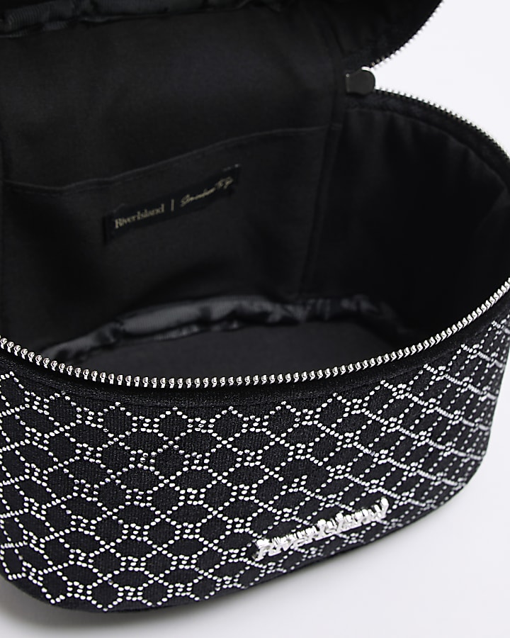 Black Velvet Monogram Vanity Bag