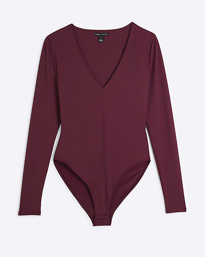 Red Long Sleeve Bodysuit